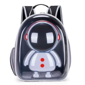 Spaceman Transparent Pet Bag Cat Bag Dog Bag Pet Carrier Cat Carrier Dog Carrier | Transparent Window Breathable Hole Side Opening Side Pocket For 4 KG and below pet Bag Weight: 0.7 KG Bag Size: 40 x 35 x 24 CM