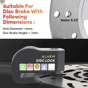 hoá xe đạp,khoá xe máy,Ổ Khoá Phanh Đĩa Xe Máy Báo Động Có Còi Hú Chống Trộm Alarm Disc Lock Chống Nước An Toán Chắc
