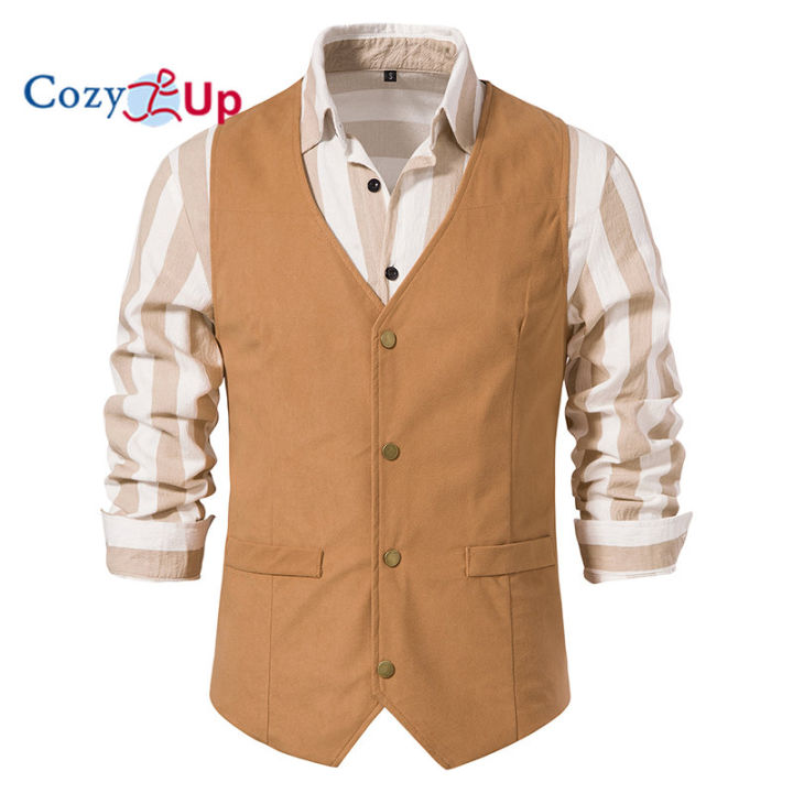 TRJG Cozy Up Vintage Cowboy Mens Vest Suit Waistcoat Steampunk
