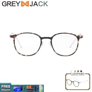 Grey Jack Frame Kacamata Kotak Unik Simple Kekinian TR90+METAL Bisa Minus Antiradiasi/Blueray/Photocromic/Bluecromic 8043