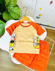 Bộ Cộc Tay Thun Lạnh Size(9-40Kg) Hình In Dể Thương Cho Bé Gái Bé Trai Đủ Màu