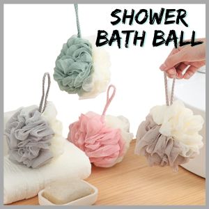 Shower Bath Balls Rich Bubbles Body Flower Bath Sponge Brush Body Pouf Loofahs Colorful Wash Scrubber Mesh Soft Puff