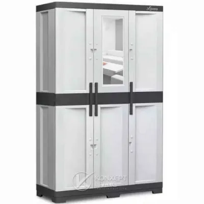 Lemari Plastik Tabitha Luxury 3 Pintu Kaca (Promo Harga)