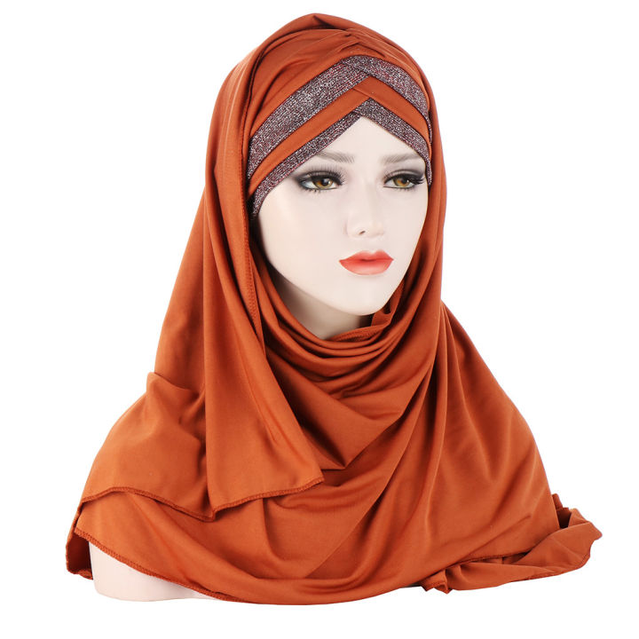 Muslim Cotton Scarf Plain Hijabs Shawls and Wraps Femme Musulman