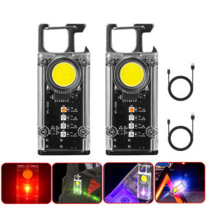SENTER SOLAR S030-5 Keychain Flash Light Portable Gantungan Kunci Senter LED Mini dengan Pembuka Botol Magnet Indoor Outdoor | Senter Solar Cell Mini Super Terang 8 Mode Cahaya LED COB | Senter Multifungsi Pembuka Botol Senter magnetik