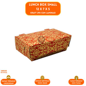 Paper Lunch Box Small Motif Red Vintage (Isi 50 Pcs- LB5K235)