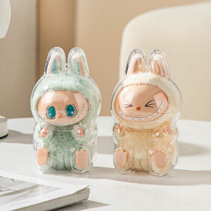 <D&H> Cartoon Labubu V1 V2 Cover Cute Labubu Case Transparent Protective Cover Storage Box Bag Hanging Dust Box PVC Waterproof