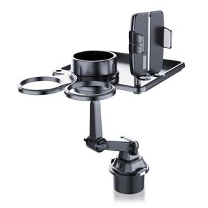Adjustable Car Phone Holder with Cupholder Mount Expandable Base 360 Degree Rotation For Smartphone and Most Bottle Size
