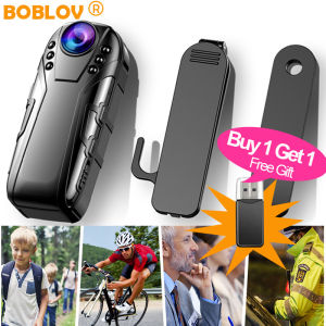 Boblov L02 cơ thể mini Máy quay hành động thể thao nhìn trong đêm HD 1080P 1500mAh 256GB 125 ° Ống kính chuyển động phát hiện DVR Video Máy ghi âm bodycam Máy quay phim mặc cảnh sát máy ảnh xe máy/xe đạp Dash cam cho vlogging