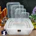 PLASTIC FOOD KEEPER / CLEAR FOOD CONTAINER / / FOOD STORAGE / FOOD LUNCH BOX / BAUNAN #UG. 