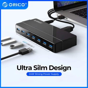 ORICO 7พอร์ต USB 3.0 HUB 12V อะแดปเตอร์ไฟ USB USB Splitter OTG อะแดปเตอร์สำหรับแล็ปท็อปเดสก์ท็อป PC อุปกรณ์คอมพิวเตอร์