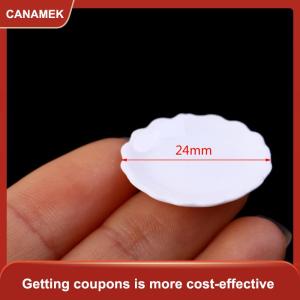 【CANAMEK】 2 chiếc đĩa gốm thu nhỏ Nhà búp bê 1:12 đĩa ren tráng miệng Bộ đồ ăn đồ trang trí