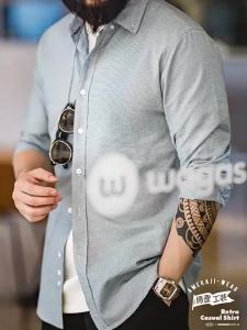 Maden Mens Casual Commuter Business Formal Shirt 100% Cotton  Slim Fit Long Sleeve Plaid Shirts Vintage Social Blouses Tops2026