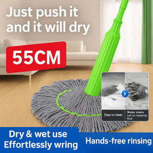 【 1-Second Dehydration 】 Bamboo Fiber Self Wringing Spin Mop Magic Water Locking Self Twisting Rotating Mop With Wringer 360 Easy Rotating Mop For Floor Cleaning