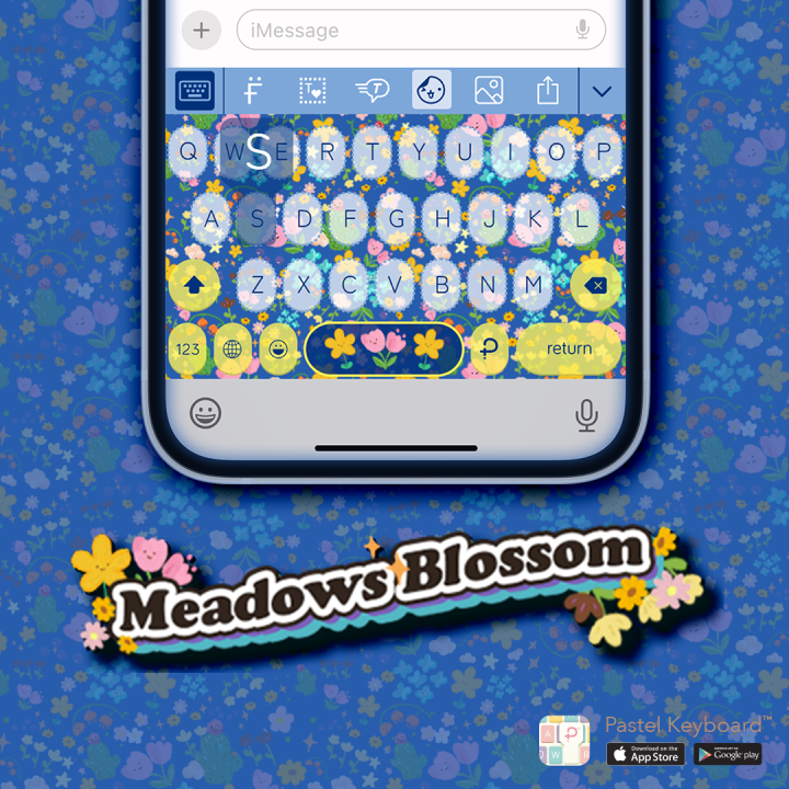 Meadows Blossom Keyboard Theme⎮(E-Voucher) for Pastel Keyboard App ...