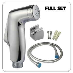 F888CP High Pressure Chrome Hand Bidet Spray Set Bathroom Faucet with 1.2M Flexible Hose Penyembur Bidet 坐浴盆喷雾器