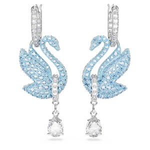 💖Swarovski💖Swarovski iconic swan blue diamond earrings S925 sterling silver womens fashion earrings hypoallergenic non-allergenic Valentines Day gift birthday gift for girlfriend bestie