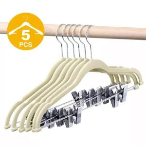 Velvet Hangers Non-slip Clothes Hanger pants clip Thickened Durable Drying Hanger For Heavy Duty Set Premium Flocked 5/10 PCS