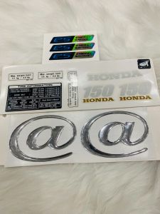 Bộ tem thông số kèm logo dán xe máy Honda @ có sẵn keo siêu dính