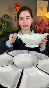 Bộ Bát Dĩa Hình Hoa Việt Nhật - 7 Chi Tiết Nhựa Cao Cấp Size 6836 / 6811