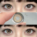 (≈0.33RM/DAY) UYAAI 1 Pair [0.00-6.00 Power] Colored Contact 14.5mm K4 Brown Cosmetic Color Lens Eye Fashion Monthly Replacement. 