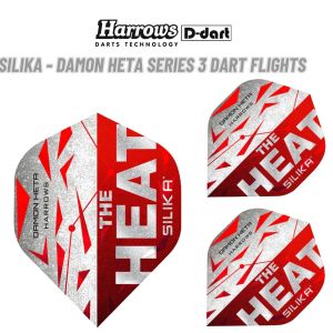 HARROWS DART FLIGHTS - STANDARD SILIKA - DAMON HETA SERIES 3 100 MICRON DART FLIGHTS (SAYAP ARROW)