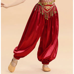Kids Girls Belly Dance Harem Pants Tribal Arabic Dancing Performance Trousers Carnival Party India Bollywood Lantern Bloomers