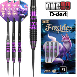 ONE80 STEEL TIP DARTS - 22G/24G/26G FOXIDE F2 90% VHD TUNGSTEN DART SET ORIGINAL STEEL DART