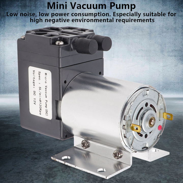 DC 12V 5L/min 120kpa Mini Vacuümpomp, Negatieve Druk Zuig Pompen Met Houder, Vacuümpomp voor Gas Analyse Bemonstering, Instrument, Druk Vacuümpomp