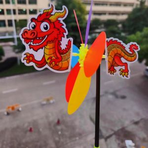 GORGE Colorful Cartoon Windmill Three Dimensional Plastic Animal Bee Six Colors Windmill Wind Spinner Garden Yard Decor