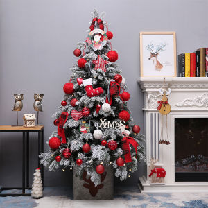 Christmas tree set pink snow tree set flocking luxury Christmas decorations Christmas tree