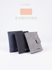 花花公子男士钱包男短款钱夹多功能卡包拉链驾驶证男款抽拉式卡包Playboy Mens Wallet Mens Short Wallet Multi functional Card Bag Zipper Drivers License Mens Pullable Card Bag