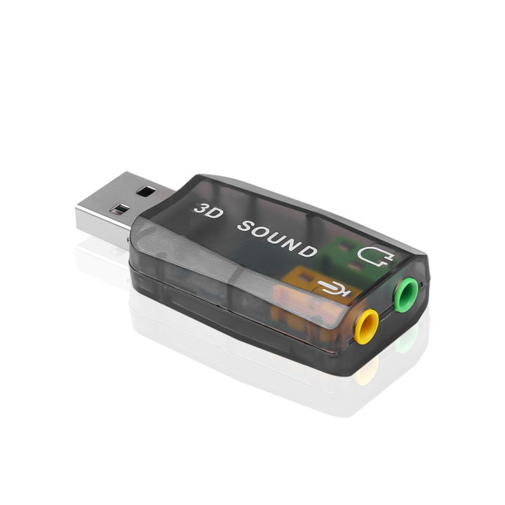 Portable External USB 3D Sound Card Audio Adapter 3.5mm Headphone Plug