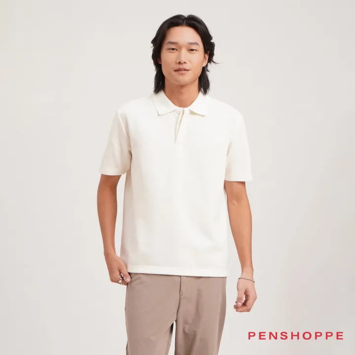 Penshoppe Dress Code Polo For Men (Off White/Sand) [Polo Shirt - Main Image