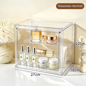 Transparent Acrylic Perfume Display Box Dust Belt Cover Stackable Cosmetic Storage Box Cosmetic Perfume Storage Box