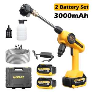 KEELAT KPW002 130Bar 20V 3Ah Water Jet Cordless Mesin Cuci Kereta High Pressure Water Gun Floor Tiles Cleaner Tools Car Washer