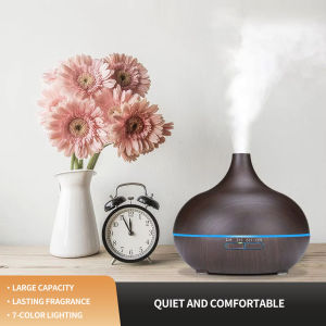 เครื่องทำความชื้น Aroma Diffuser เครื่องฟอกอากาศ เครื่องพ่นไอน้ำอโรม่า เพิ่มความชื้นในอากาศ พร้อมไฟ LED 7 สี
