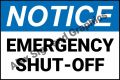 Notice: Emergency Shut-Off PVC Signage A4 Size (7.5 x 11.25 inches). 