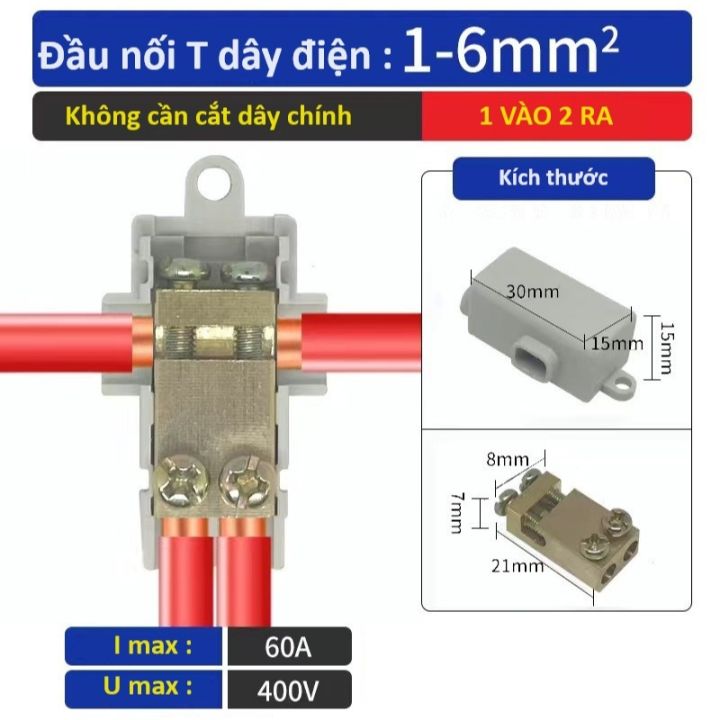 Cút nối dây điện chữ T - Đầu cốt nối dây cáp điện chữ T lõi đồng công ...