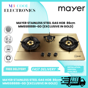 MAYER STAINLESS STEEL GAS HOB 86cm MMSS8888I-GD (EXCLUSIVE IN GOLD) + FAST DELIVERY