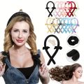 Heatless Curling Rod Headband No Heat Silk Ribbon Curling Rod Hair Roller Curls with Hair Claw Clip Lazy Natural Soft Wave DIY Hair Rollers Styling Tool for Sleep in Overnight. 