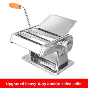 Stainless Steel Manual Hand Crank Pasta Maker Noodle Machine Dough Roller Cutter for Home Kitchen Cooking