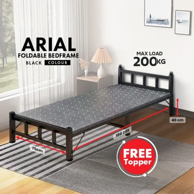FREE SHIPPING !! KENZZO: ARIAL METAL FOLDABLE BED FRAME / Single Bed Frame /Folding Bed Compact Folding Bed/Mattress