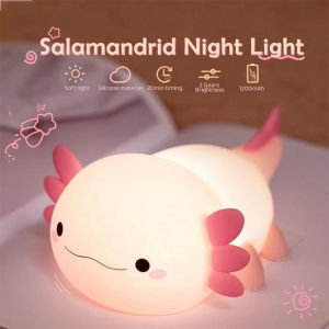 Cute Axolotl Night Light Silicone Nursery Sleeping Lamp Touch Control Nightlights USB Rechargeable Table Lamp for Baby Child2026