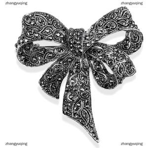 [COD] zhangyuqing Rhinestone Bow Brooch Pin Women Shirt Collar Big Bowknot Brooch Jewelry