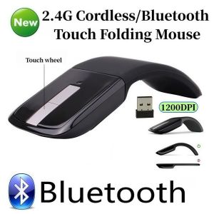 UTOPUS 1200DPI Chuột gập cảm ứng Bluetooth/2.4G Hình cung Chuột Bluetooth Di động Chuột không dây Văn phòng mượt mà