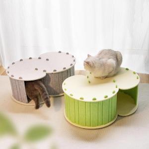 Cat Tunnel Bed Breathable with 2 Holes Portable Universal for 2 Cats Scratch Resistant All Seasons Cat Nest Hideaway Cave