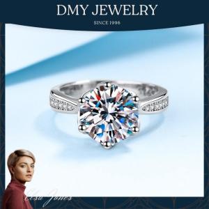 DMY Jewelry White Gold Ring/Cincin Budak Perempuan/Real Moissanite 3ct Micro-Set Diamonds With Certificate/Engagement Ring For Women/Cincin Silver 925 Original Perempuan/Moissanite Diamonds