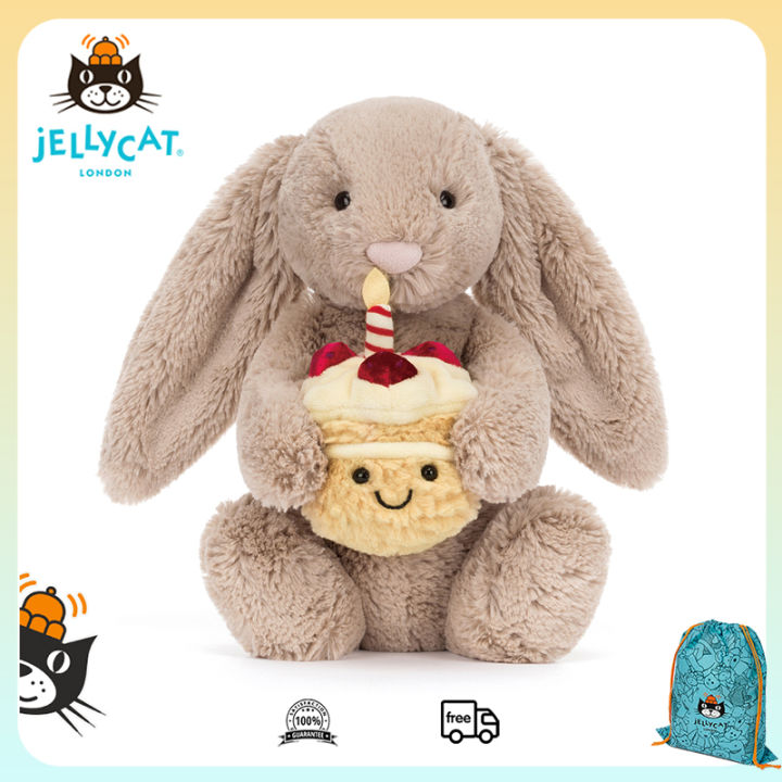 Jellycat Bashful Beige Bunny Birthday Plush Toy Ultra Soft Limited