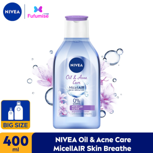 NIVEA Micellar Water MicellAir Skin Breathe 0% Alcohol 400ml BESAR | Make Up Remover | Pembersih Wajah Make Up | FUFUMISE